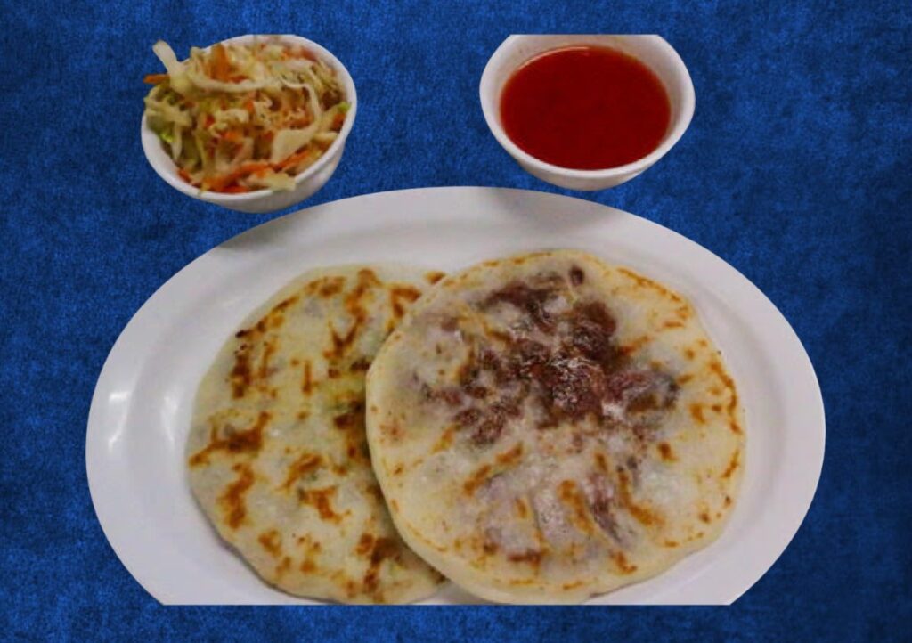 Pupusas in a plate from El Salvador café